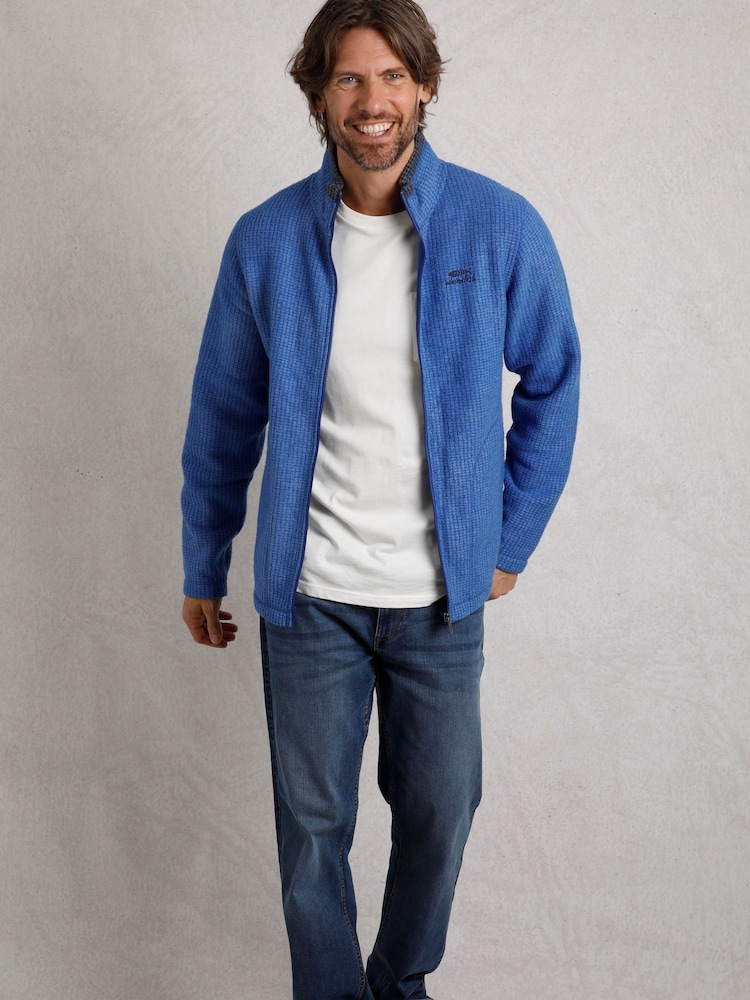 Weird Fish Blue Weird Fish Shires Eco Full Zip Grid Fleece - Image 1 of 6