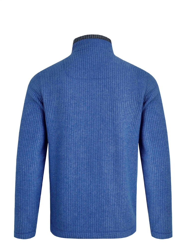 Weird Fish Blue Weird Fish Shires Eco Full Zip Grid Fleece - Image 6 of 6