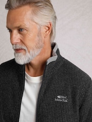 Черный - Weird Fish Shires Full Zip Grid Fleece - Image 4 of 7
