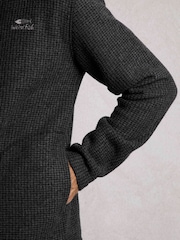 Черный - Weird Fish Shires Full Zip Grid Fleece - Image 5 of 7