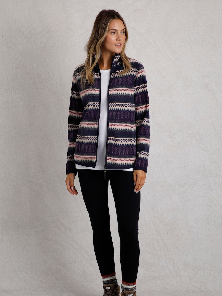 Weird Fish Rochelle Full Zip Printed Micro Fleece - Image 1 of 1 Weird Fish Rochelle Full Zip Printed Micro Fleece - Image 1 of 1