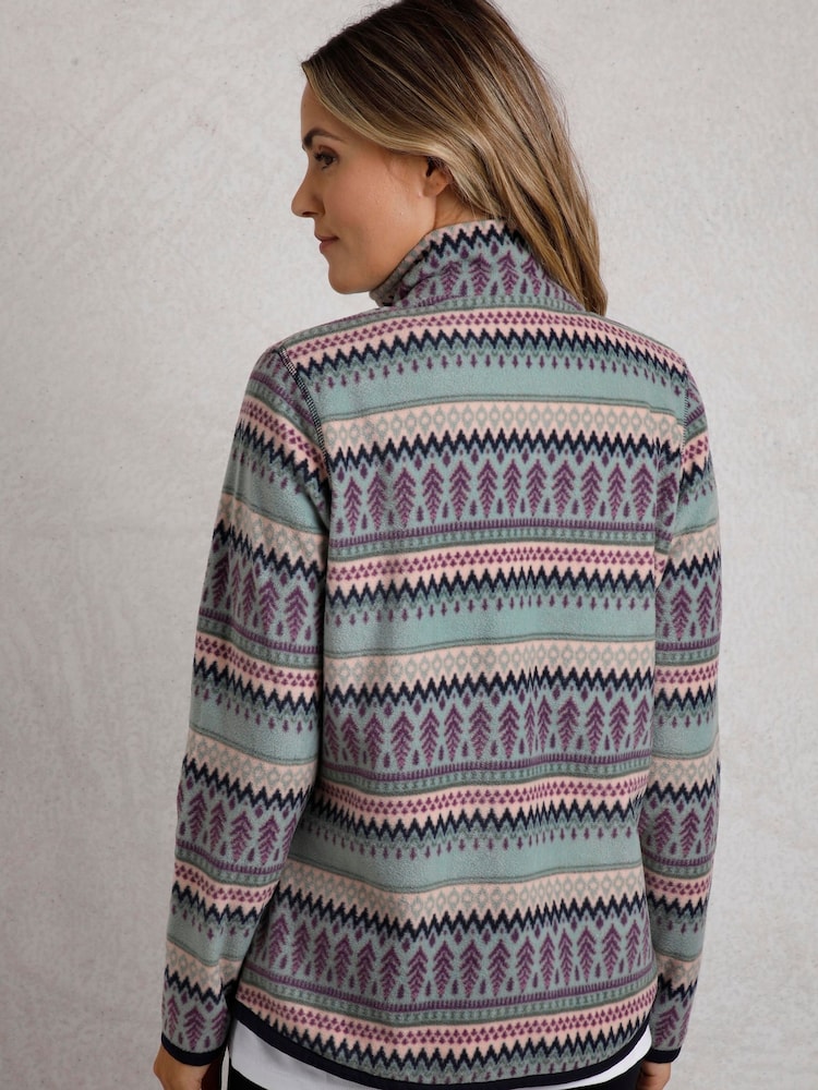 Weird Fish Rochelle Full Zip Printed Micro Fleece - Image 2 of 6