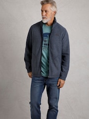أزرق داكن - Weird Fish Shires Full Zip Grid Fleece - صورة 1 من 7