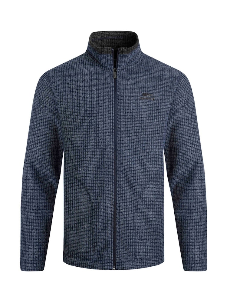 Weird Fish Dark Blue Shires Full Zip Grid Fleece - Image 6 of 7