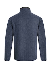 أزرق داكن - Weird Fish Shires Full Zip Grid Fleece - صورة 7 من 7