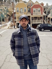 Weird Fish Grey Hollage Quilted Check Shacket - Image 1 of 7