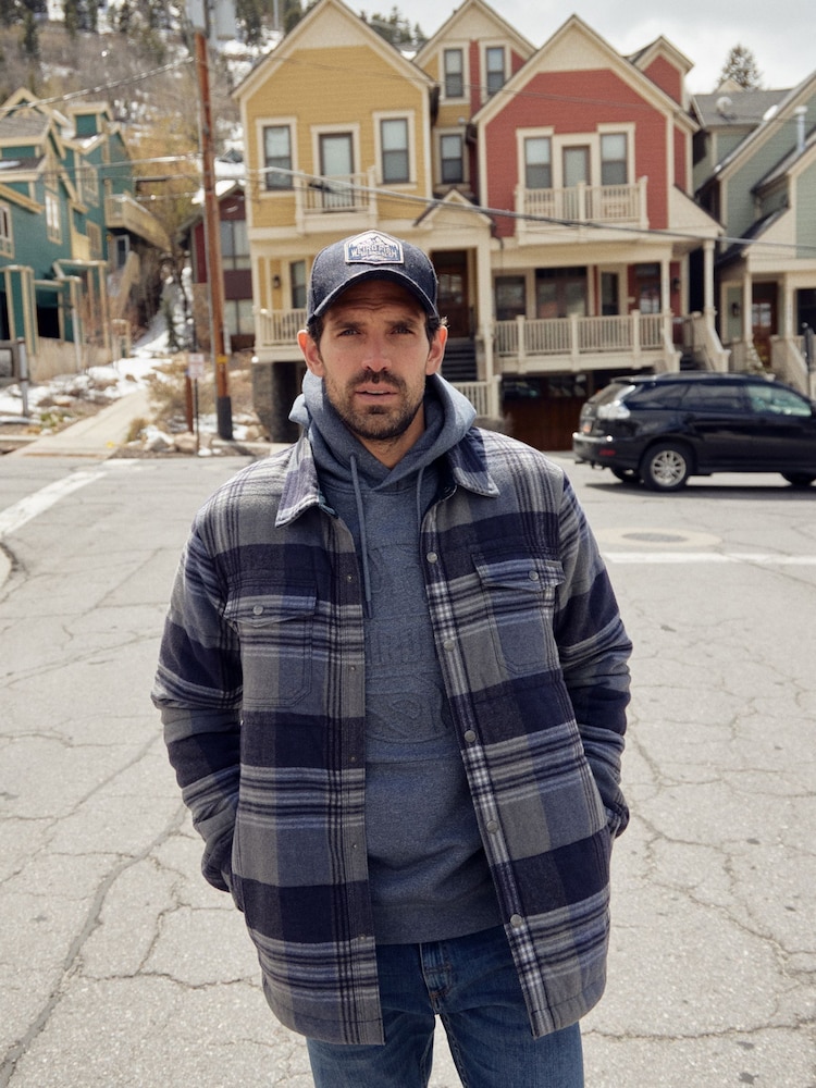 Weird Fish Grey Hollage Quilted Check Shacket - Image 1 of 7