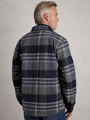 Weird Fish Grey Hollage Quilted Check Shacket - Image 3 of 7