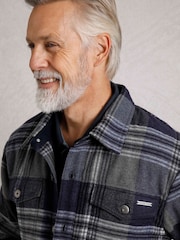 Weird Fish Grey Hollage Quilted Check Shacket - Image 5 of 7
