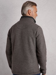 Weird Fish Brown Newark Eco Quarter Zip Grid Fleece - Image 3 of 7