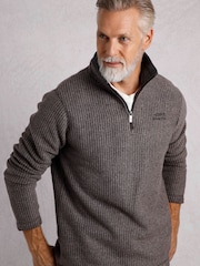 Weird Fish Brown Newark Eco Quarter Zip Grid Fleece - Image 4 of 7