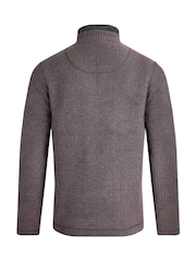 Weird Fish Brown Newark Eco Quarter Zip Grid Fleece - Image 7 of 7