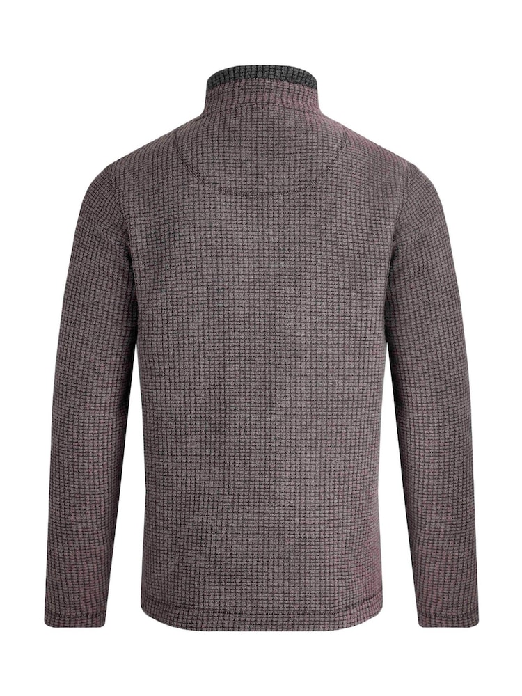 Weird Fish Brown Newark Eco Quarter Zip Grid Fleece - Image 7 of 7