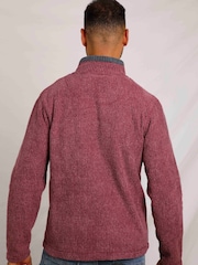 Weird Fish Red Newark Eco Quarter Zip Grid Fleece - Image 2 of 7