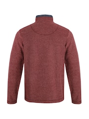 Weird Fish Red Newark Eco Quarter Zip Grid Fleece - Image 7 of 7