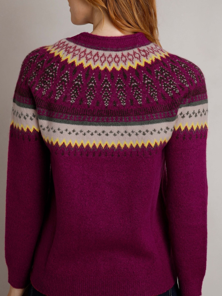 Weird Fish Pink Weird Fish Lowell Eco FairIsle Pattern Jumper - Image 2 of 6
