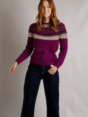 Weird Fish Pink Weird Fish Lowell Eco FairIsle Pattern Jumper - Image 3 of 6