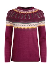 Weird Fish Pink Weird Fish Lowell Eco FairIsle Pattern Jumper - Image 5 of 6