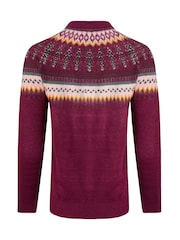 Weird Fish Pink Weird Fish Lowell Eco FairIsle Pattern Jumper - Image 6 of 6
