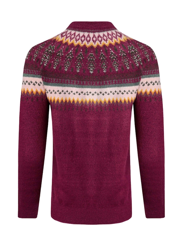 Weird Fish Pink Weird Fish Lowell Eco FairIsle Pattern Jumper - Image 6 of 6