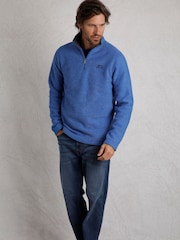 Weird Fish Blue Newark Eco Quarter Zip Grid Fleece - Image 1 of 3
