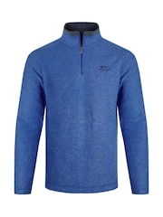Weird Fish Blue Newark Eco Quarter Zip Grid Fleece - Image 2 of 3