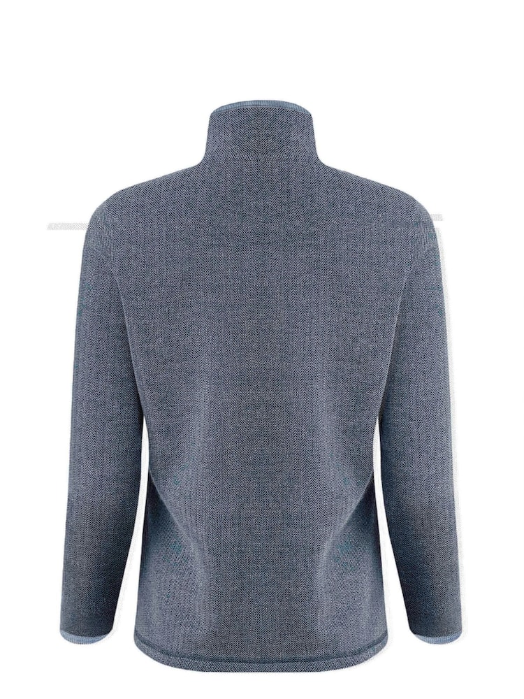 أزرق - رداء علوي رياضي بربع سحّاب من خيوط نسيج متعاكسة تشكيلة Lilie من Weird Fish - صورة 6 من 6 أزرق - رداء علوي رياضي بربع سحّاب من خيوط نسيج متعاكسة تشكيلة Lilie من Weird Fish - صورة 6 من 6