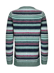 Weird Fish Green 100% Cotton Tyla Cosy Patterned Knit Jumper - Image 6 of 6