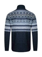 Weird Fish Blue Weird Fish Yarmouth Eco 1/4 Zip Fairisle Jumper - Image 7 of 7