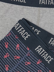 FatFace Grey & Navy Lobster Classic Boxers 2 Pack - Image 2 of 2