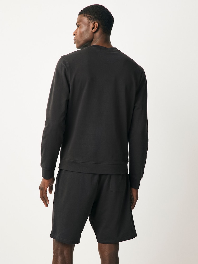Slate Grey 100% Cotton Sweatshirt And Shorts Set - Image 2 of 11