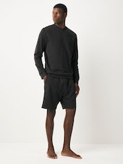 Slate Grey 100% Cotton Sweatshirt And Shorts Set - Image 3 of 11