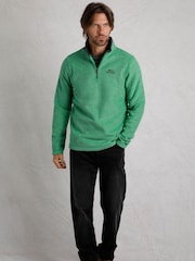 Weird Fish Green Newark Eco Quarter Zip Grid Fleece - Image 1 of 3