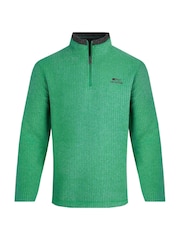 Weird Fish Green Newark Eco Quarter Zip Grid Fleece - Image 2 of 3