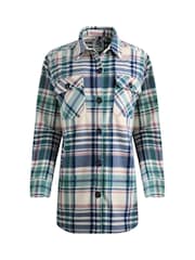 Weird Fish Blue Weird Fish Autumn Oversized Check Fleece 100% Cotton Shacket - Image 2 of 3