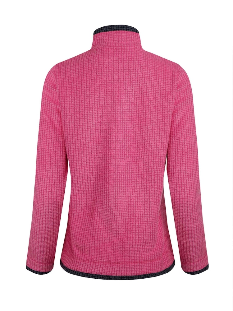 Weird Fish Pink Beyonce 1/4 Zip Grid Fleece - Image 6 of 6