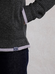 Weird Fish Black Ariana Eco Full Zip Grid Fleece - Image 4 of 6