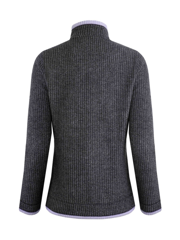 Weird Fish Black Ariana Eco Full Zip Grid Fleece - Image 6 of 6