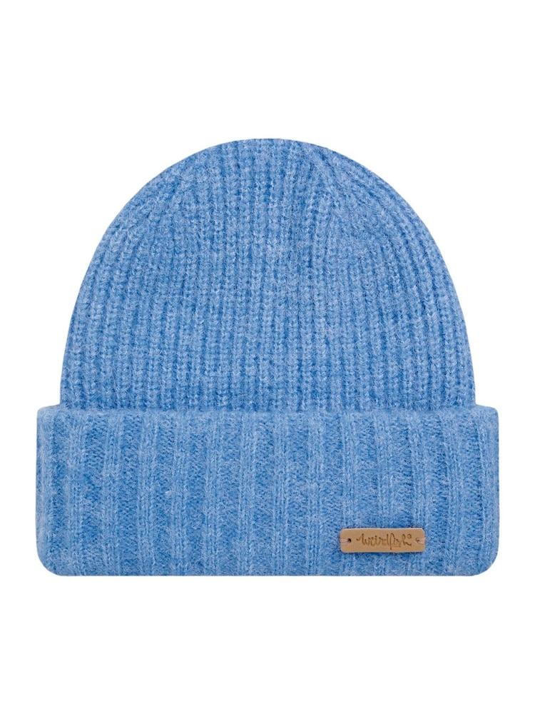 Weird Fish Blue Neve Double Rib Beanie Hat - Image 2 of 3