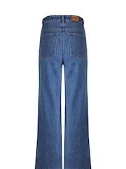Weird Fish Dark Blue Marl Corine Wide Leg Denim Jeans - Image 4 of 4