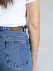 Weird Fish Dark Blue Marl Corine Wide Leg Denim Jeans - Image 5 of 8