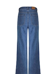Weird Fish Dark Blue Marl Corine Wide Leg Denim Jeans - Image 8 of 8