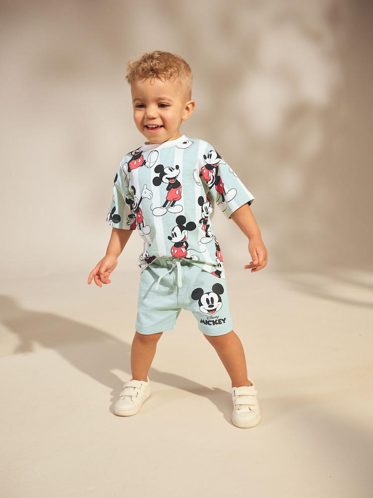 Blue Mickey Mouse T-Shirt & Shorts Set (3mths-8yrs) - Image 1 of 9