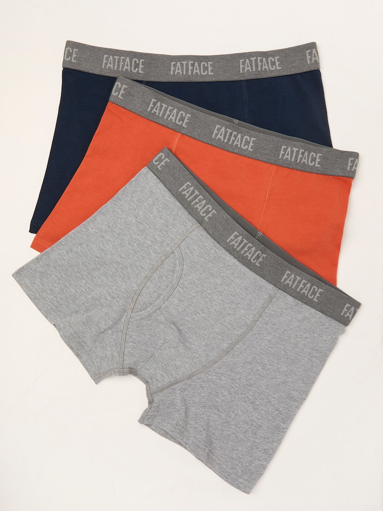 Grey/Orange/Navy - FatFace Classic Boxers 3 Pack - Imagen 1 de 2