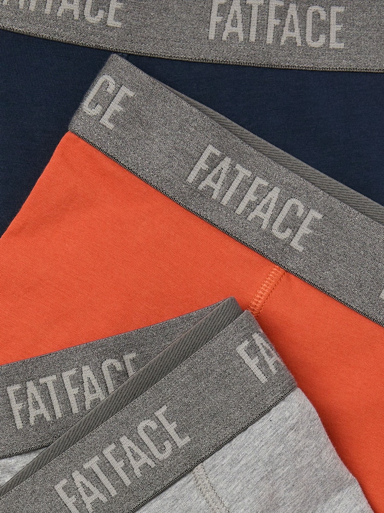 Grey/Orange/Navy - FatFace Classic Boxers 3 Pack - Imagen 2 de 2