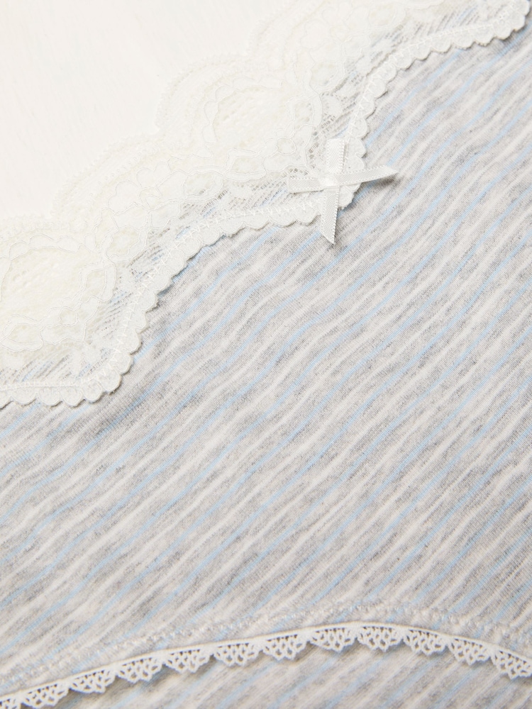 FatFace Grey Stripe Knickers - Image 2 of 2 FatFace Grey Stripe Knickers - Image 2 of 2