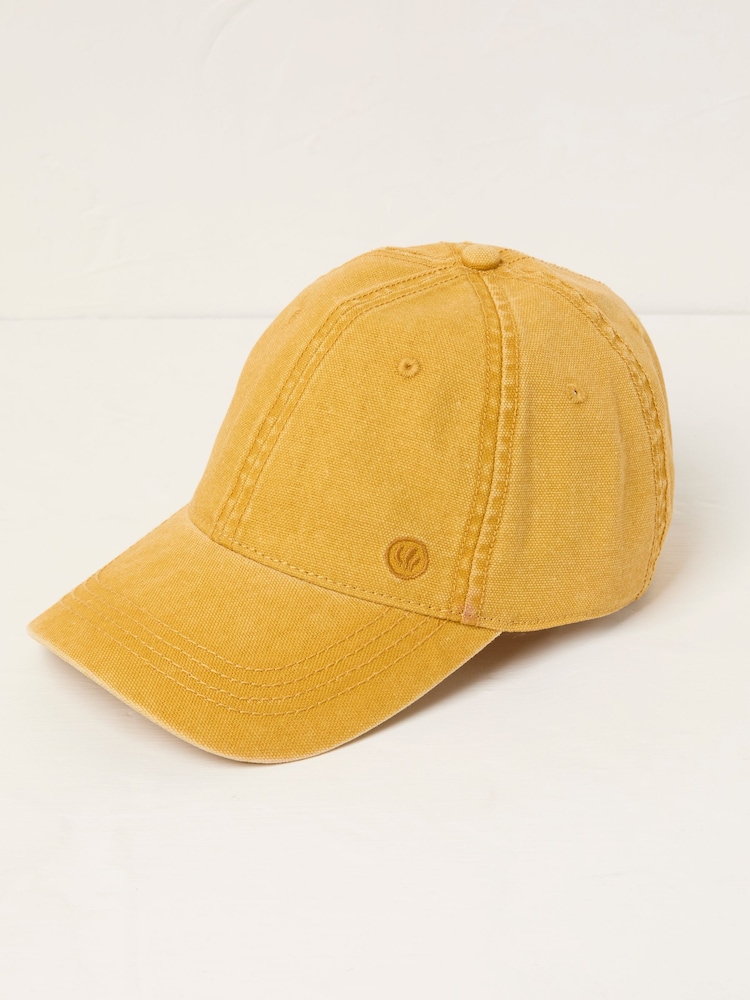FatFace Mustard Yellow 100% Cotton Canvas Baseball Cap - Image 1 of 2 FatFace Mustard Yellow 100% Cotton Canvas Baseball Cap - Image 1 of 2