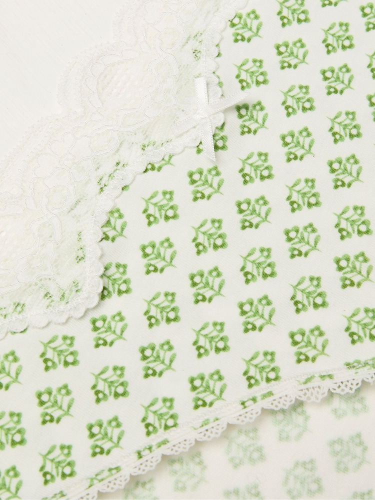 Green DITSY PRINT KNICKERS - Image 2 of 2