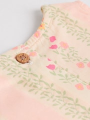 Cream/Green Floral Baby Sleeveless Top and Trouser 2 Piece Set (0mths-2yrs) - Image 10 of 13