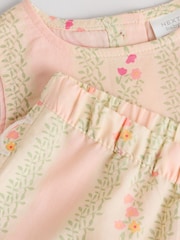 Cream/Green Floral Baby Sleeveless Top and Trouser 2 Piece Set (0mths-2yrs) - Image 8 of 13